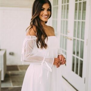 TCEC White Off-Shoulder Mini Dress